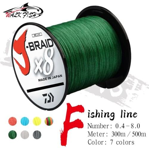 WALK FISH Daiwa 8 Strand Japan Super Strong PE 8 Braided Fishing Line 300m 500m Multifilament Braid Thread 18LB 22lb 35lb 87LBS