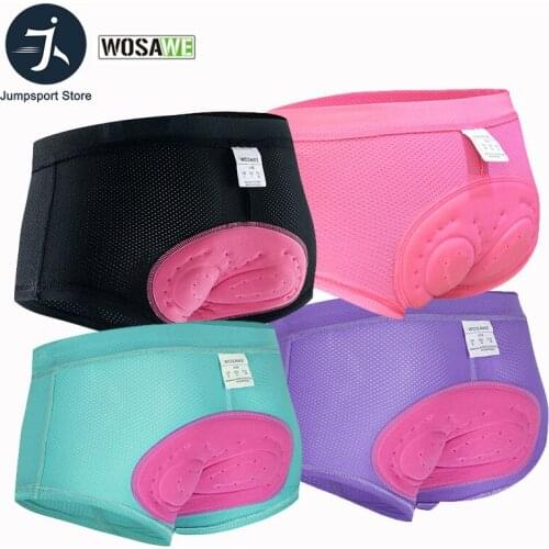 WOSAWE Womens Cycling Shorts Underwear Tights Gel Padded Downhill Underpant Breathable Female Bicycle Bike Riding MTB Shorts