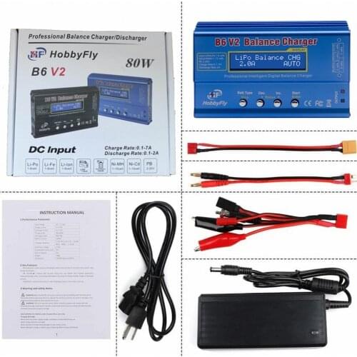 IMAX B6 V2 80W 7A Battery Charger Lipo LiHv NiMh Li-ion Ni-Cd Digital RC Charger Lipo Balance Charger Discharger + Adapter