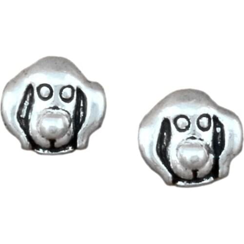 100pcs /lots Zinc alloy Golden Retriever Dog Head Alloy Big Hole Bead Fit European Beads Bracelet DIY Jewelry 12x11.2mm F-08