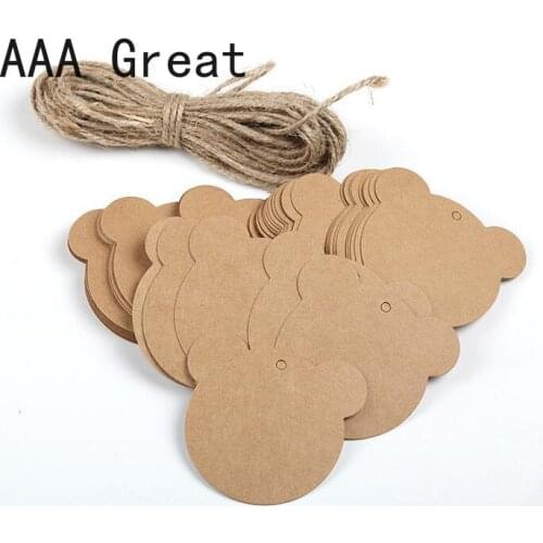 100Pcs/Lot Kraft Paper Label Price Tags Christmas Party Gift Card Packaging Labels Brown Wedding Invitations Birthday Decoration