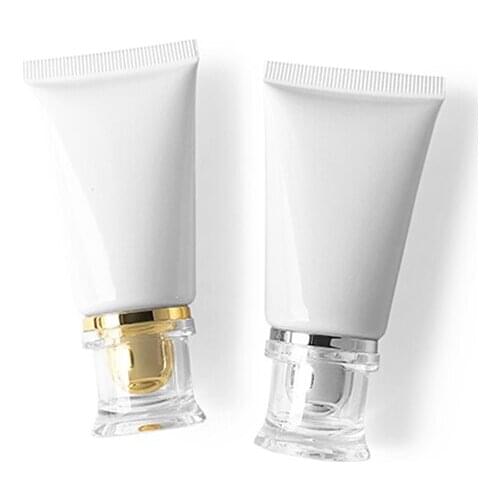 High grade electroplated Screw lid 20pcs 30g white Plastic Soft Tubes Empty Cosmetic Cream Emulsion Lotion Packaging Containers