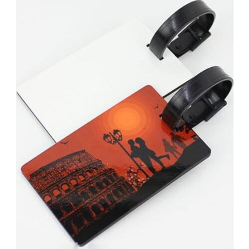 30pcs/lot Blank Sublimation MDF wooden luggage tags with punch hole transfer custom luggage tag DIY consumables both sides Print