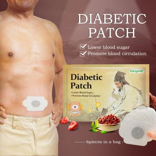 6pcs/bag Diabetic Patch Natural Herbal Cure Lower Blood Glucose Treatment Sugar Balance Medical Diabetes Health Plaster