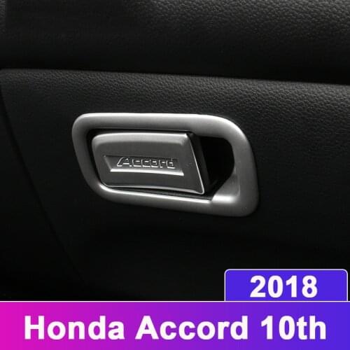 ABS Chrome Car Glove Box Copilot Storage Switch Handle Frame Sequins Stickers Trim Cover For Honda Accord 10th 2018 Accessories