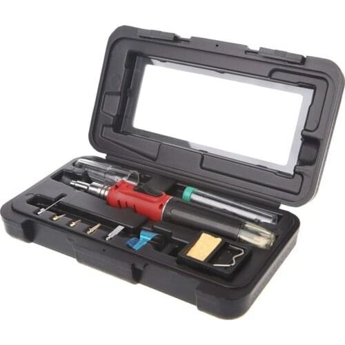 Promotion! 10 In 1 HS-1115K Butane Gas Soldering Iron Set For Welding Torch Tool HT-1934K SC