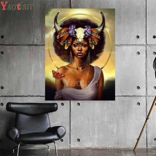 5d Diy Diamond Painting African woman Full Drill Square Round Diamond Embroidery Mosaic Kit Picture Rhinestones Wall Sticker