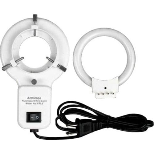 AmScope 8W Stereo Microscope Fluorescent Ring Light FRL8