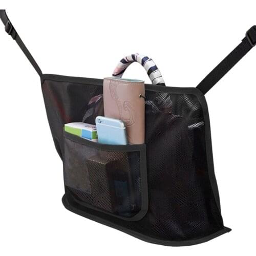 Car Net Pocket Handbag Holder, Driver Storage Netting Pouch,Car Hooks for Purses and Bags Front Seat