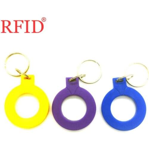 S50 IC 13.56MHz Read Only Key Ring RFID Keyfob Yellow Blue Purple Token Tag Keychain Access Control Accessories Fast Shipping 1