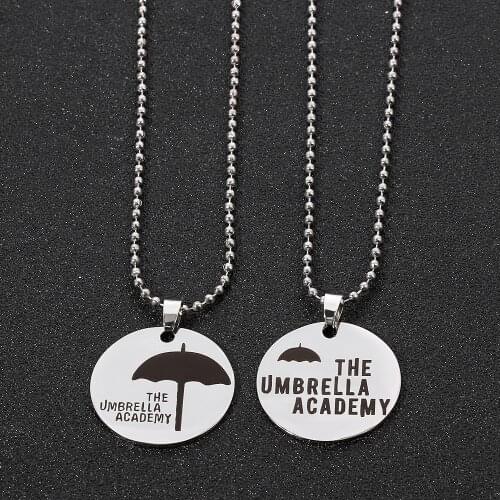 The Umbrella Academy Necklace High Quality Stainless Steel Silver Color Hip Hop Rock Round Pendant Necklace Women Jewelry