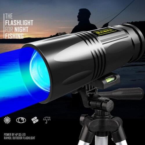 Fishing Flashlight Four Light Sources 2 Levels Adjustable LED Fishing High-Power Lamp Wild Survival USB Rechargeable 1800 Lumens