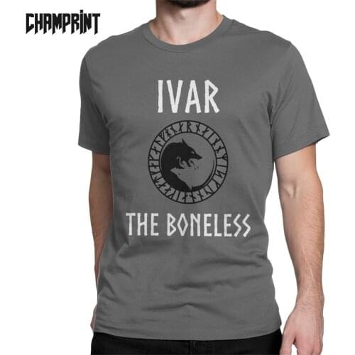 Men Vikings Ivar The Boneless Norse Wolf T Shirts Pure Cotton Clothing Unique Short Sleeve Round Collar Tees Big Size T-Shirt
