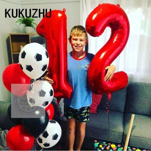 10pcs Football Soccer Balloons Football Theme Party Latex Foil Helium Air Ballon Boys Birthday Games Toys Event Party Supplies