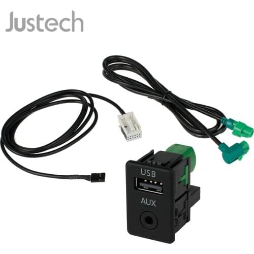 Justech Aux in Switch & USB Wire Cable Adapter For BMW 3 5 series E87 E90 E91 E92 X5 X6 3.5 mm Jack Connecting Wire