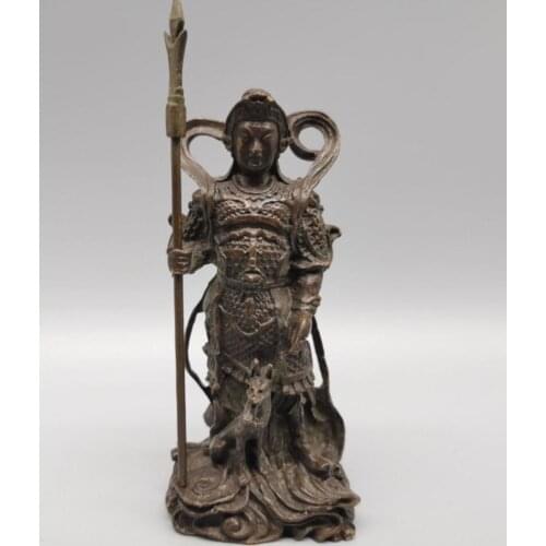 China copper Taoism god small crafts statue