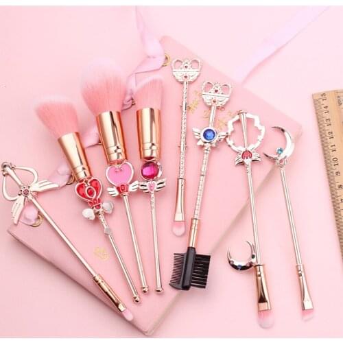 Japanese Anime Sailor Moon Makeup Brushes Set lady Girl Fashion Brushes Foundation Cosmetic Eyebrow Eyeshadow Brush Tool Pincel