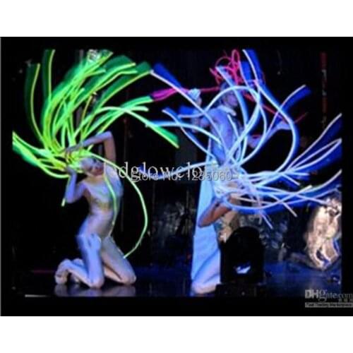 Cool Led Light Up Luminous Flashing Growing Christmas Hair Party Halloween Wigs Dance Suit Headwear For Party DJ Club Masquerade