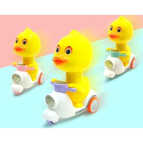 Cute Pull Back Toys Kids Cute Cartoon Inertia Toy Children Gift Yellow Duck Motorcycle Clockwork Pull Back Toys For Boys Girls
