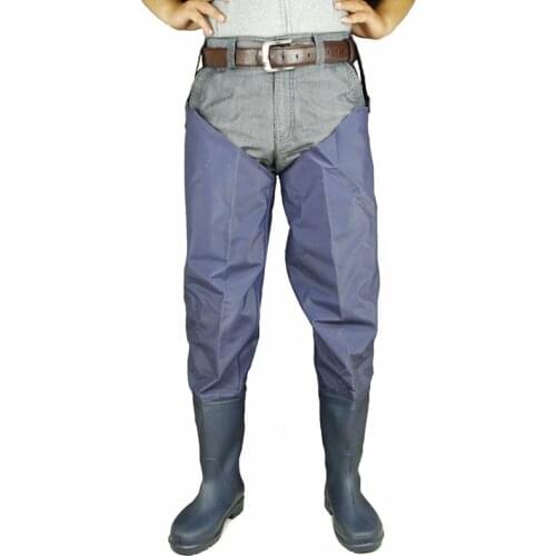 Fishing Waders man and women boots shoes wear-resistant non-slip waterproof footwear leg pants Rubber boots color blue