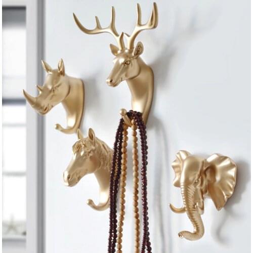 Wall Hanging Hook Deer Antlers Wall Coat Rack For Clothes Self Adhesive Display Racks Key Hanger Wall Storage Horns Hangers