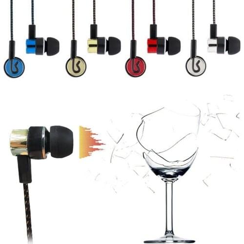 Braided Wiring Super Bass Earphone In Ear Music Earphone HIFI Stereo Earbuds Noise Isolating Sport Earphones With Mic