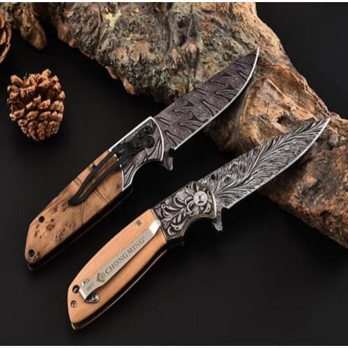 Damascus Hunting Knife Outdoor Tactical Knife Multi functional Pocket Knife Camping Damascus Pocket Knife Fruit Knife