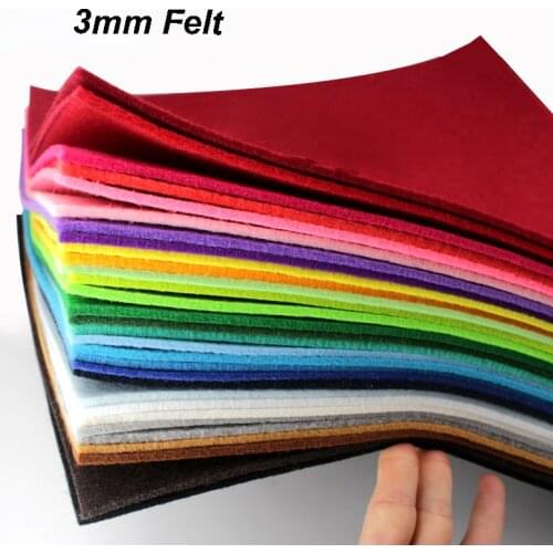 3mm Thickness 30x30cm Polyester Cloth Non Woven Felt For DIY Sewing Dolls Crafts Pattern Materials Bundle Home Decorations 1Pc