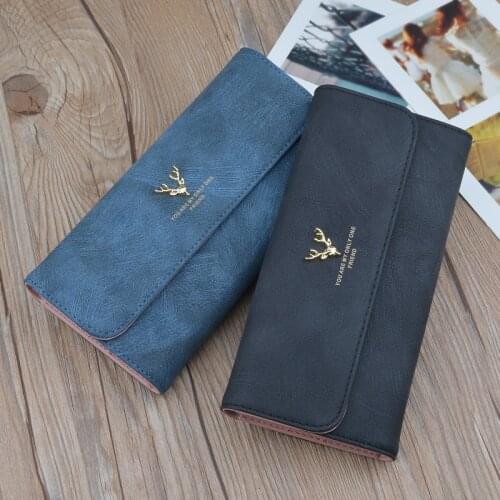 Casual Long Female Purse PU Leather Cards Holder Woman Wallets Casual Zipper Lady Bag