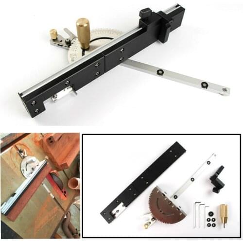 Woodworking Precision Miter Gauge And Box Joint Jig Kit with Adjustable Flip Stop Table Saw Router DIY Tool