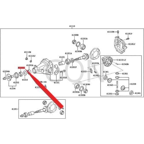 Oil seal (for rear differential case) 1997-Toy ota COR OLL ASE DSP RIN TER CAR IBC ALD INA rear differential money oil seal