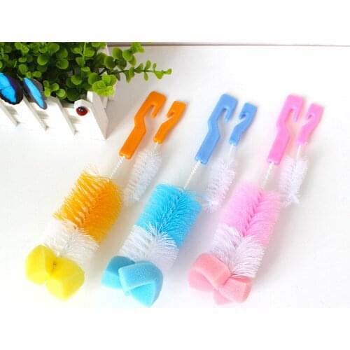 The baby bottle brush wash milk bottle nipple brush tool sponge cleaning kit baby products wholesale bottle cleaning