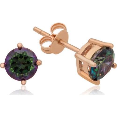 Silverlina Silver Mystic Topaz Studded Earrings