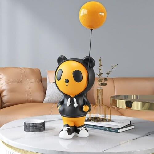 Nordic Home Decor Creative Balloon Panda Figurine Ornaments Tabletop Decorative Panda Statue Creative Festival Gifts