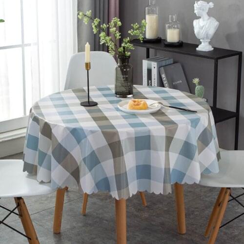 Tablecloth round table cloth table cover Nordic printing home decoration white green dust cover kitchen round table cloth round