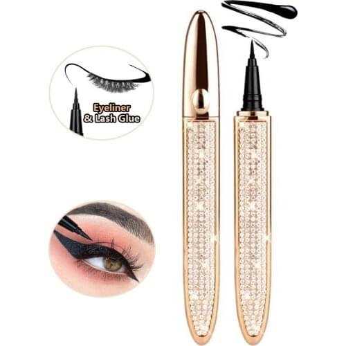 Magic Self Adhesive Lashes Eyeliner Long Lasting No Glue Non Blooming Quick Drying Eyelashes Sticking Eye HQliner Pencil Fashion