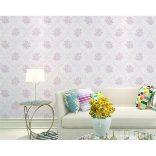 Beibehang High-grade three-dimensional pink room European pastoral nonwoven 3d wallpaper romantic living room bedroom wallpaper