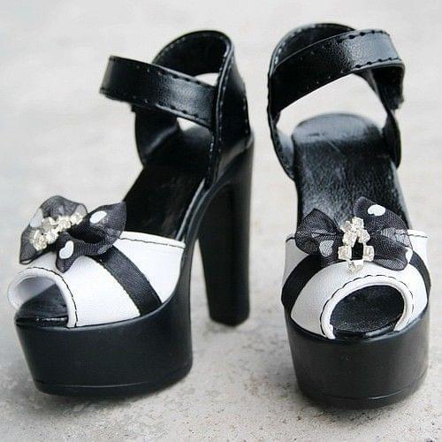 [wamami] 52# White&Black 1/3 SD BJD Dollfie High Heels Synthetic Leather Shoes-7.5cm