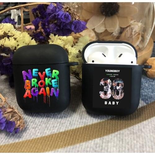 Youngboy Never Broke Again Black TPU silicone Bluetooth Airpod Case For Airpods 1/2 Airpods pro soft cover