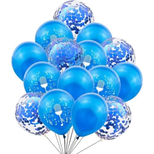 15pcs music note microphone latex balloon confetti balloon baby shower wedding birthday party decoration balloon