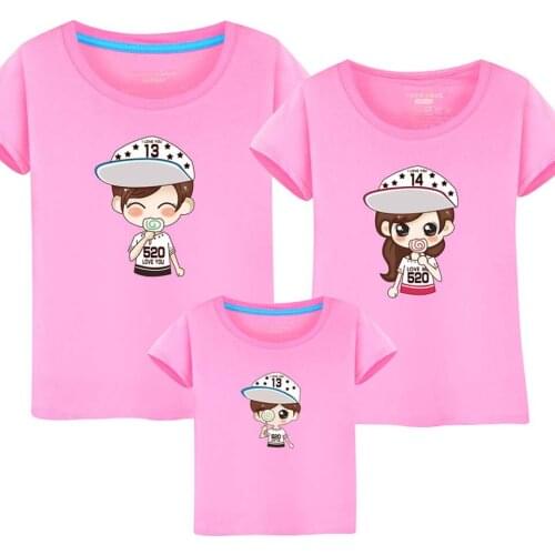 2018 Matching Mother Daughter Clothes Summer Short-sleeve Family Look Outfits Father Son T-shirt Cotton Couple Clothing
