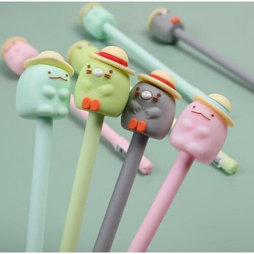 24PCS Korean Cute Little Seal All Soft Glue Gel Pens Cartoon Budding Candy Seal Three-dimensional Signature Pen Stationery