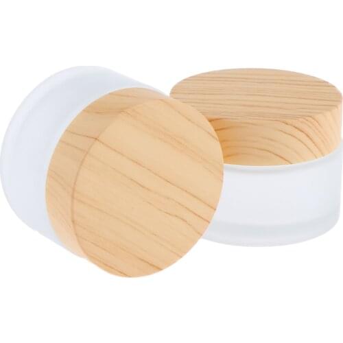 4 Pieces Glass Cosmetic Jars 30g Refillable Make Up Container Travel Bottle for Creams Powders Lotions