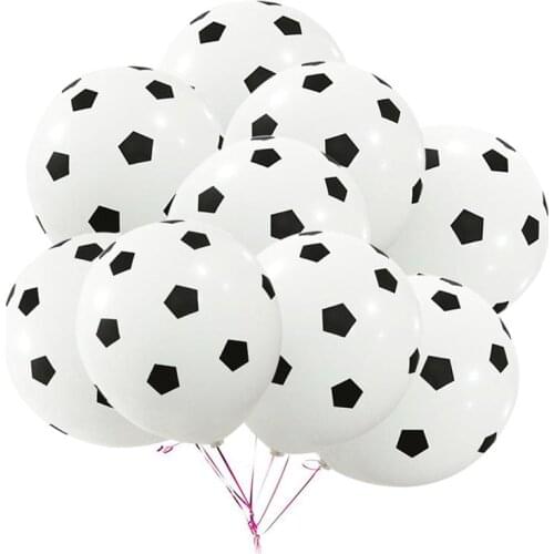 50pcs 12 inch Thicken White Soccer Latex Balloons for Birthday Party Decoration Kids Toys Football Theme Party