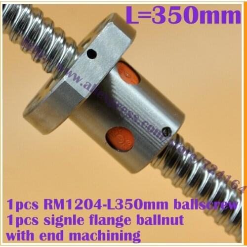 Promotion 1pc New end machined 1204 Ballscrew -L 350mm-C7 Anti Backlash Rolled Ballscrew with one ball nut for CNC X Y Z