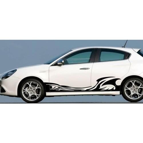 2Pcs Car Side Stickers Auto Vinyl Film Decal For Alfa Romeo Volkswagen Audi Ford Focus Mustang Universal Tuning Car Accessories
