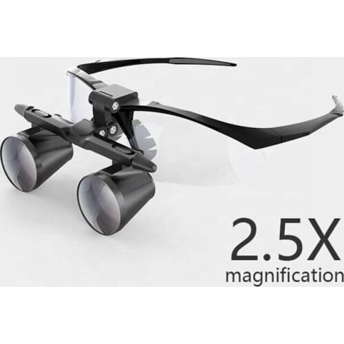 2.5X Magnification Binocular Dental Loupe Surgery Surgical Magnifier with Headlight LED Light Medical Operation Loupe Lamp