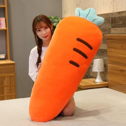 Large Size Creative Fruit Plush Long Pillow Stuffed Cactus strawberry carrot Pineapple Plush Toys Funny Gift Sofa Seat Cushion