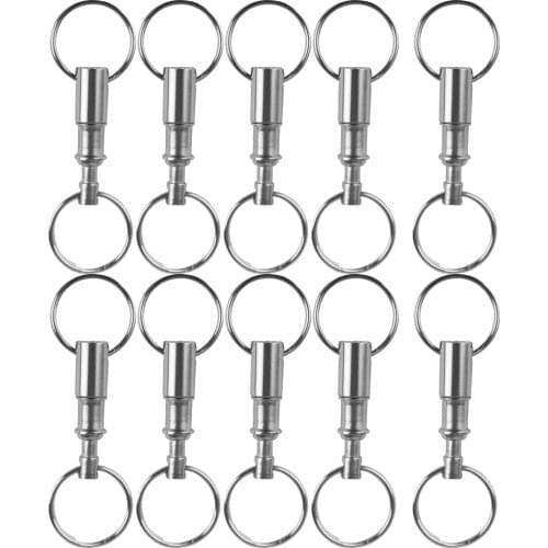 10pcs Detachable Quick Release Keyrings Double Split Rings End Belt Holder Snap Lock Holder