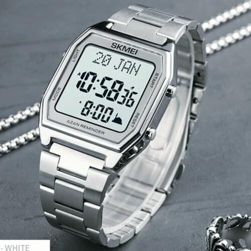 SKMEI 1763 Mens Watch Muslim Qibla Clock LED Chronograph Man Digital Watches Waterproof Male Wristwatch Relojes Para Hombre